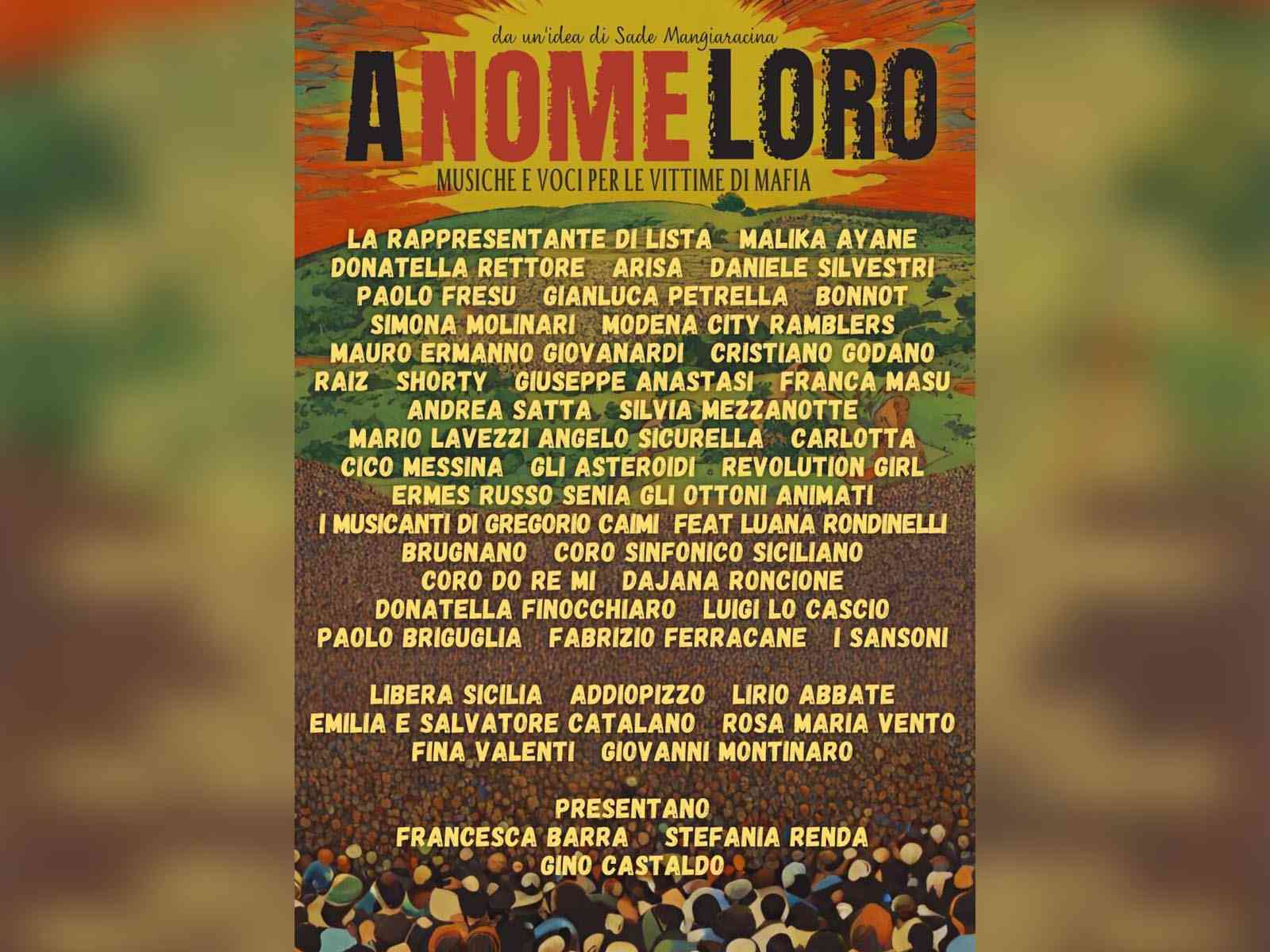 Immagine articolo: Il 25 maggio tantissimi grandi artisti in concerto al Parco Archeologico di Selinunte per “A nome loro - Musiche e voci per le vittime di mafia“